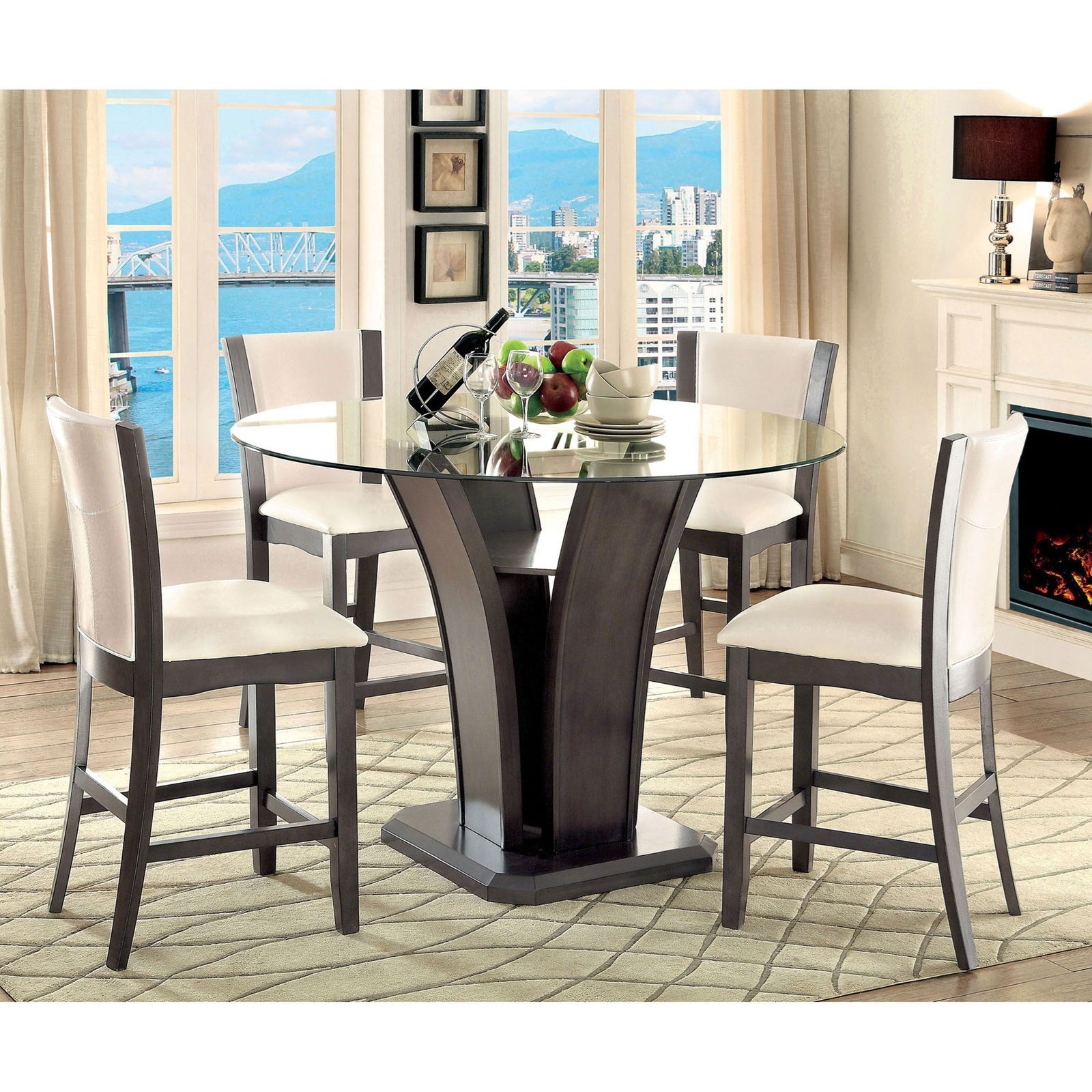 Glass pub hotsell table and chairs